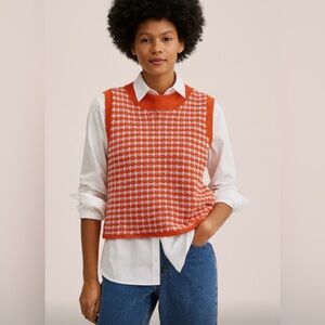 Zara sleeveless crochet knit vest